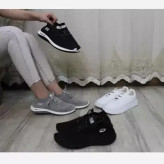 کفش جورابی اسکیچرز زنانه و مردانه کتان مناسب پیاده روی و باشگاه رنگ مشکی و طوسی