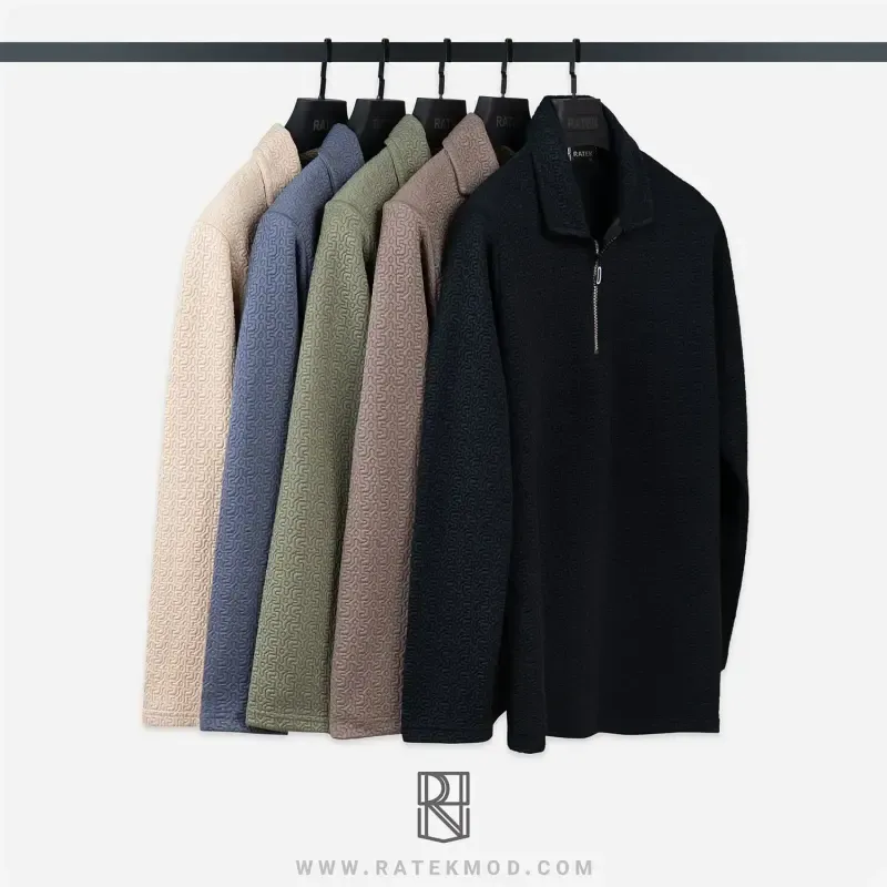 بلوز نیم زیپ گرم بالا طرح فیلر آستین بلند