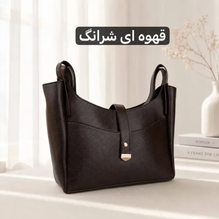 کیف زنانه چرم مصنوعی روزمره سه جیب داخلی دو جیب بیرونی