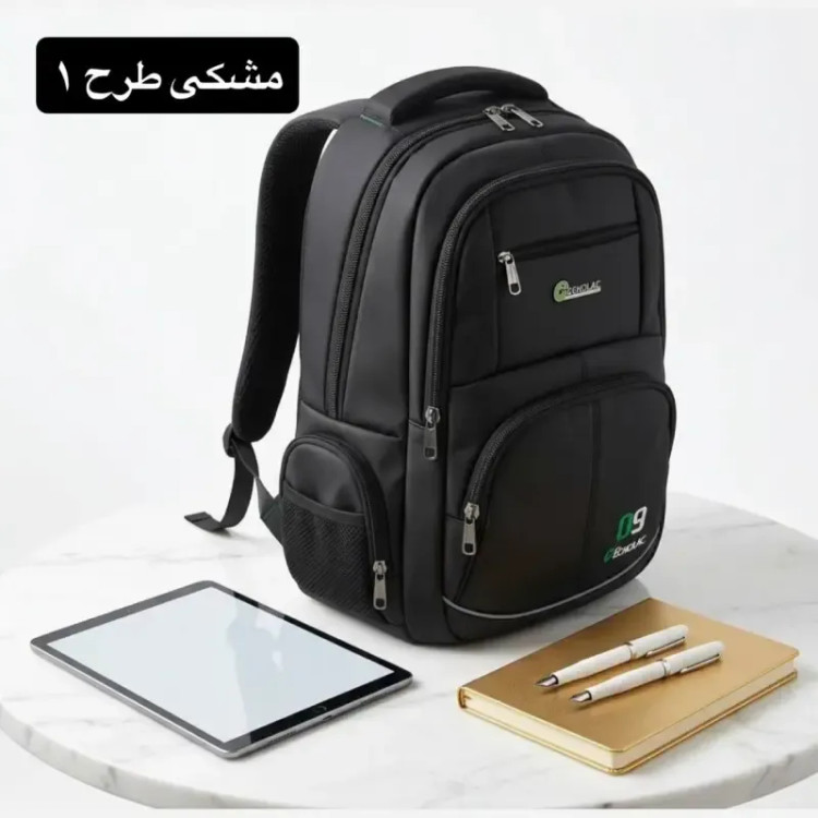 کوله پشتی برزنت فول آپشن جیب دار با پورت USB و هندزفری