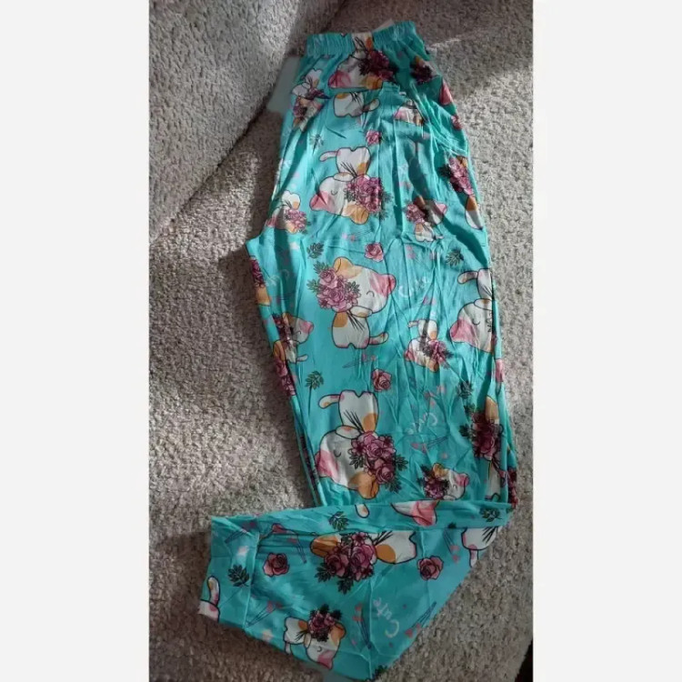 شلوار راحتی طرح عروسکی زنانه برند لیدی سایز 36 تا 48 پارچه خنک و لطیف