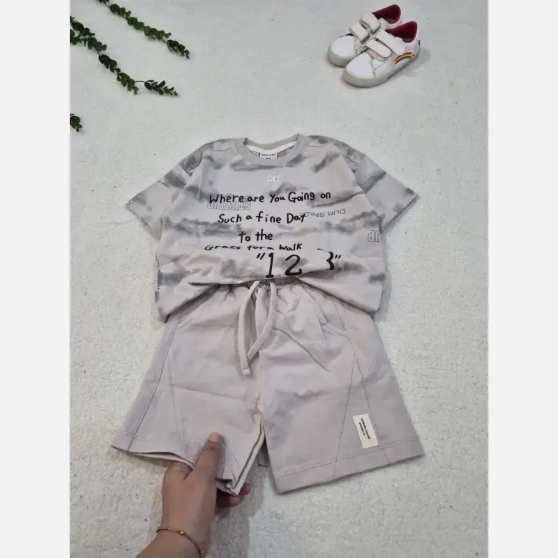 ست تیشرت و شلوارک اسپرت بچگانه سایز 35 تا 50