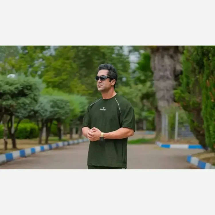 ست تیشرت شلوار بیسکویتی طرح INSSTUDIDS مغزی دوزی دو جیب