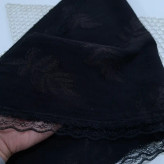 مینی اسکارف سه گوش نخی طرح کاج ابعاد 120 در 80 رنگ نسکافه ای مشکی طوسی سفید