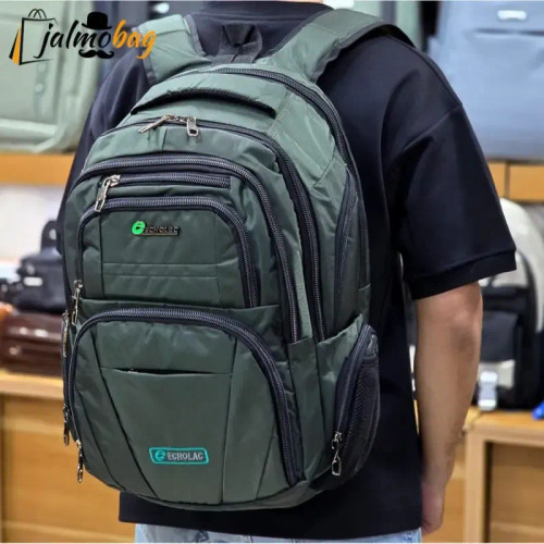 کوله پشتی 11 زیپ اسپرت پارچه ریپس وارداتی با محفظه لپ تاپ