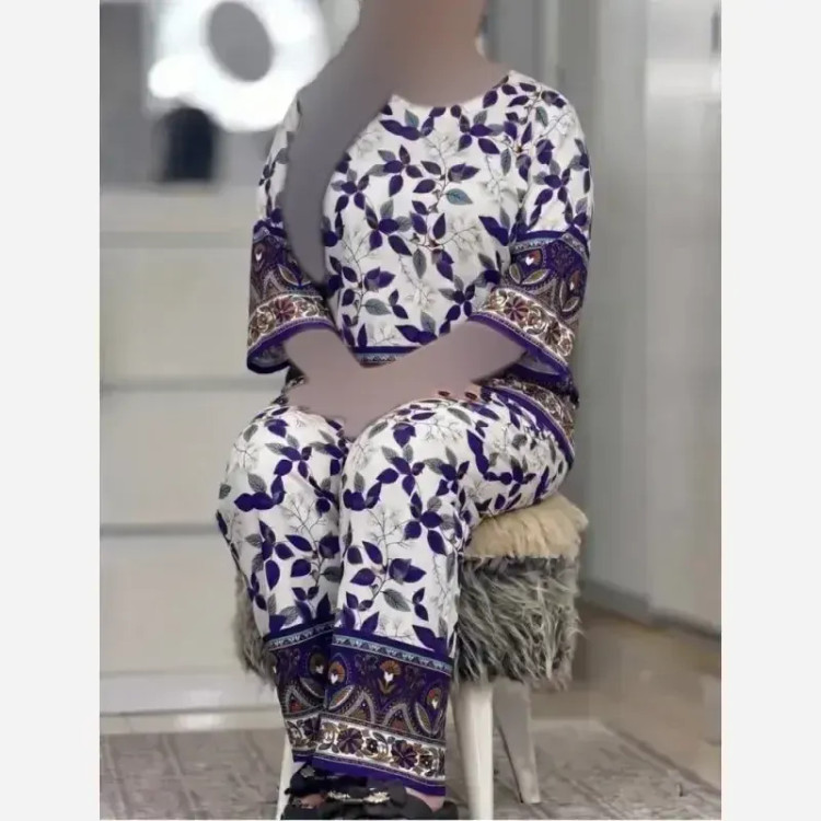 ست بلوز و شلوار نخی زنانه خنک و راحت فری سایز