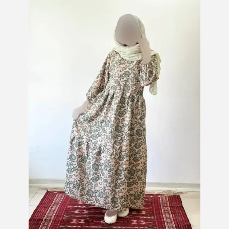 پیراهن ساحلی زنانه جنس فلور بوگاتی فری سایز قد 135