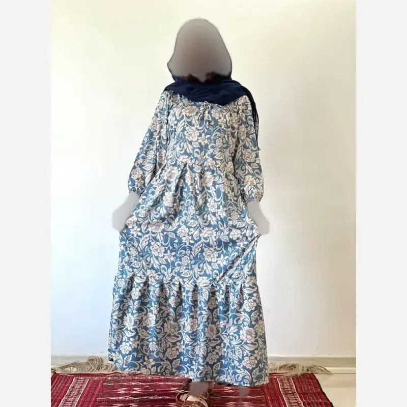 پیراهن ساحلی زنانه جنس فلور بوگاتی فری سایز قد 135