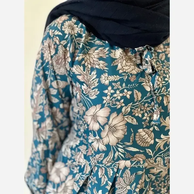 ساحلی گلدار خنک و تابستانه جنس فلور بوگاتی فری سایز