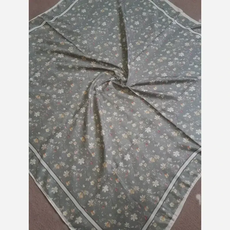 روسری نخی گل ریز قواره 100 سانتی متر تابستانی سبک و راحت