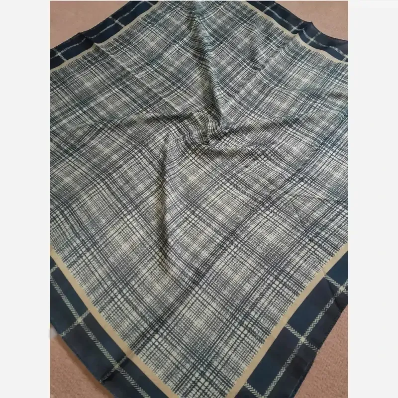 روسری نخی چهارخونه اسپرت قواره 100 سانت کلاسیک تابستانی سبک