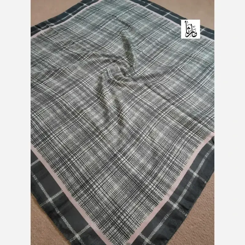 روسری نخی چهارخونه تابستانی قواره 100 سانت