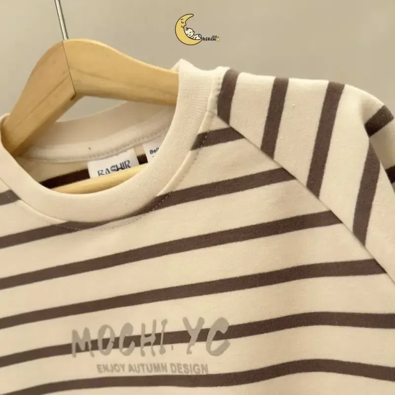 بلوز دورس راه راه پنبه درجه یک دخترانه و پسرانه 9 ماه تا 7 سال در 4 رنگ