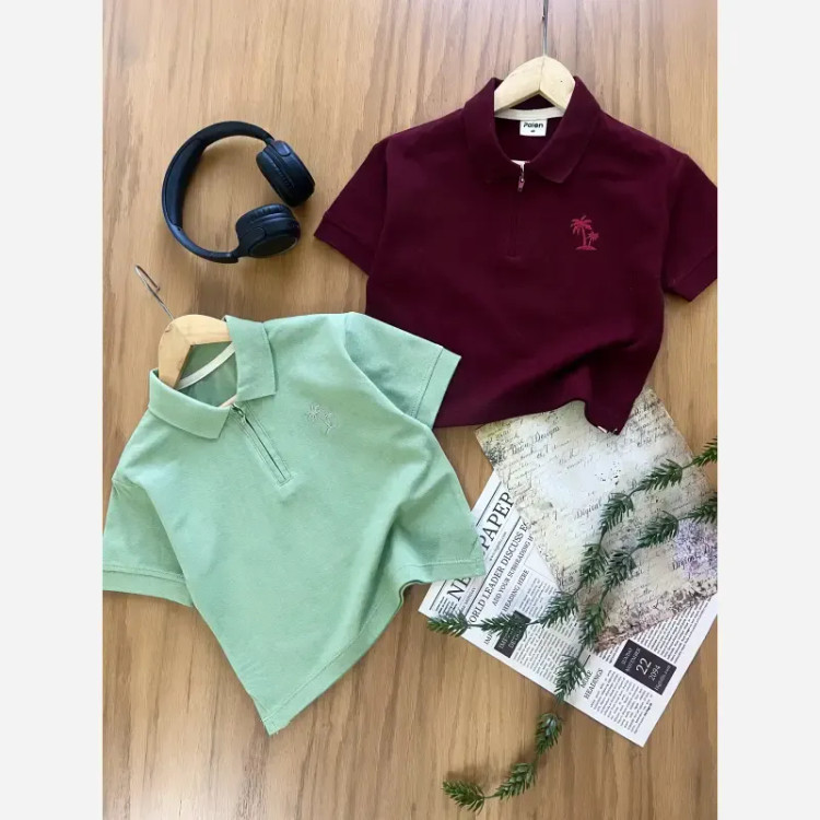 تیشرت نیم زیپ پسرانه جودون پنبه ای بچگانه مناسب 1.5 تا 11 سال