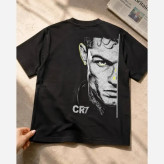 تیشرت پنبه لاکرا طرح رونالدو CR7 اورسایز بچگانه