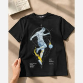 تیشرت پنبه لاکرا طرح رونالدو CR7 اورسایز بچگانه