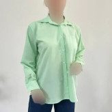 شومیز بیسیک زنانه کد 1147 یقه مردانه آستین بلند بنددار نخی یونیسکس سایزبزرگ