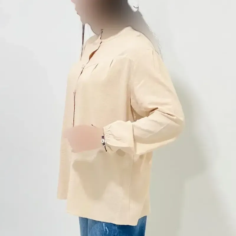 شومیز لینن مجلسی زنانه قد 69 سانت دورسینه 120 سانت آستین 58 سانت کد 1333