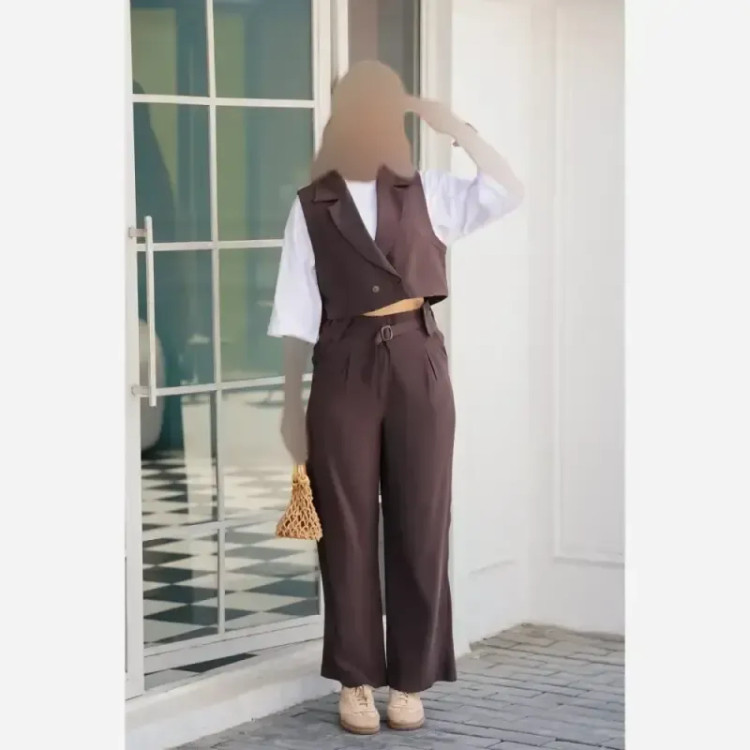 ست جلیقه و شلوار زنانه جنس سیلک خنک و ترند
