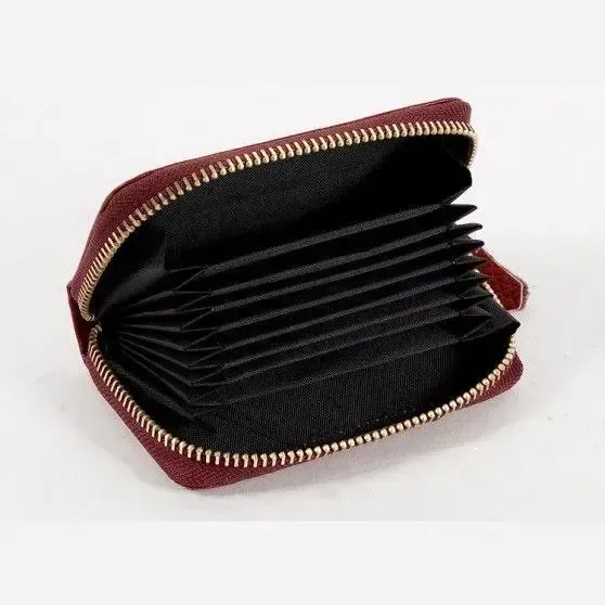 کیف پول جاکارتی چرم مصنوعی مدل آکاردئونی طرح شسته مدل ترنج
