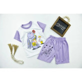 ست تیشرت و شلوارک راحتی دخترانه طرح خرگوش جنس اسپان