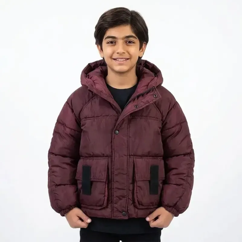 کاپشن باکسی پسرانه زرشکی