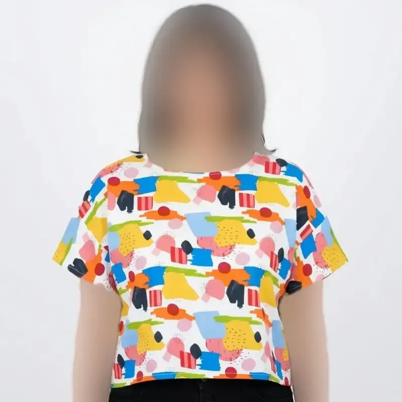 کراپ زنانه نخی یقه گرد در 20 طرح مختلف کد 11546