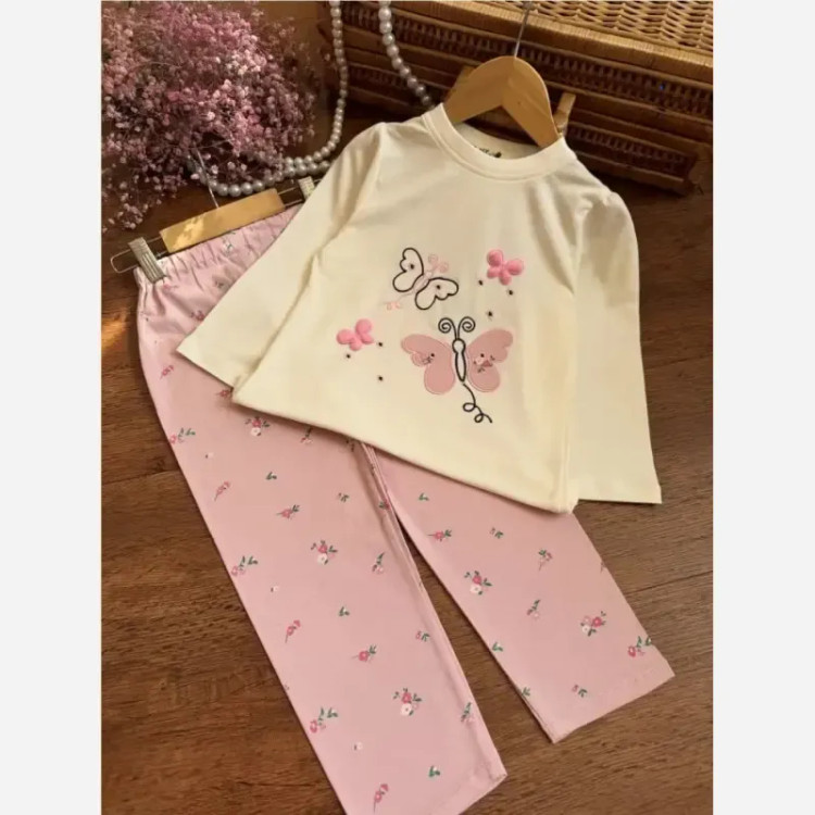 بلوز شلوار دخترانه پنبه یکرو سایز 2 تا 8 سال