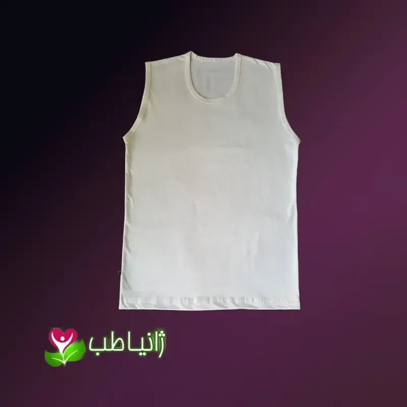 زیرپوش حلقه آستین مردانه و زنانه نخی ژانیاطب کرم روشن سایز M, L, 2XL, 3XL