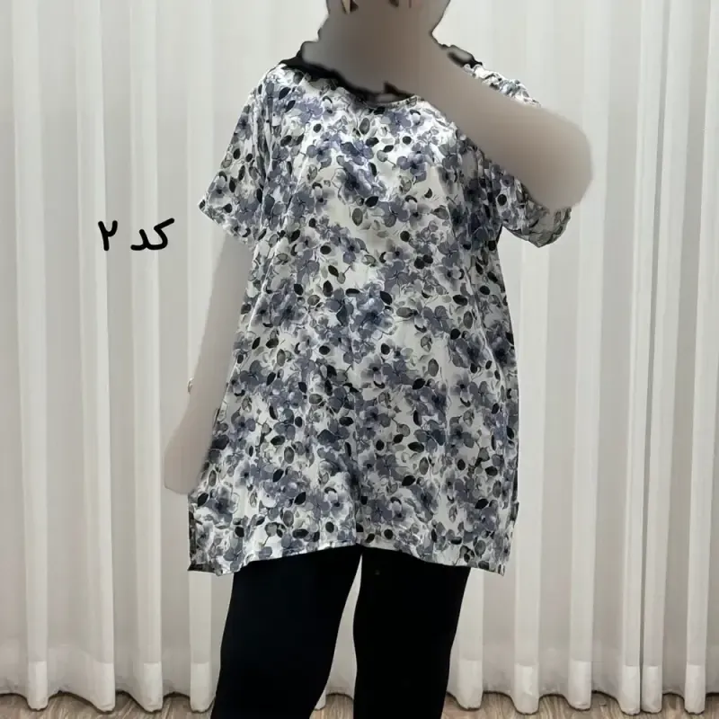 تیشرت نخی زنانه دکمه دار فری سایز مناسب تا سایز 52