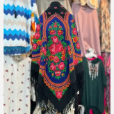 روسری ترکمنی اصل پشمی پاولوا پوساد مدل جیمی قواره بزرگ مناسب پاییز زمستان بهار