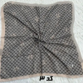 مینی اسکارف قهوهای نخ طرحبندی 65×65 سانتیمتر بدون آبرفت و رنگ رفت