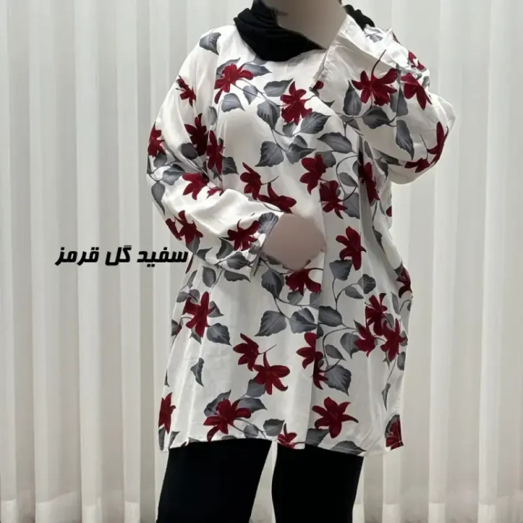 تونیک نخی زنانه طرحدار فری سایز مناسب تا سایز 52