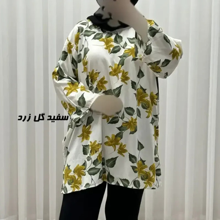 تونیک نخی زنانه طرحدار فری سایز مناسب تا سایز 52