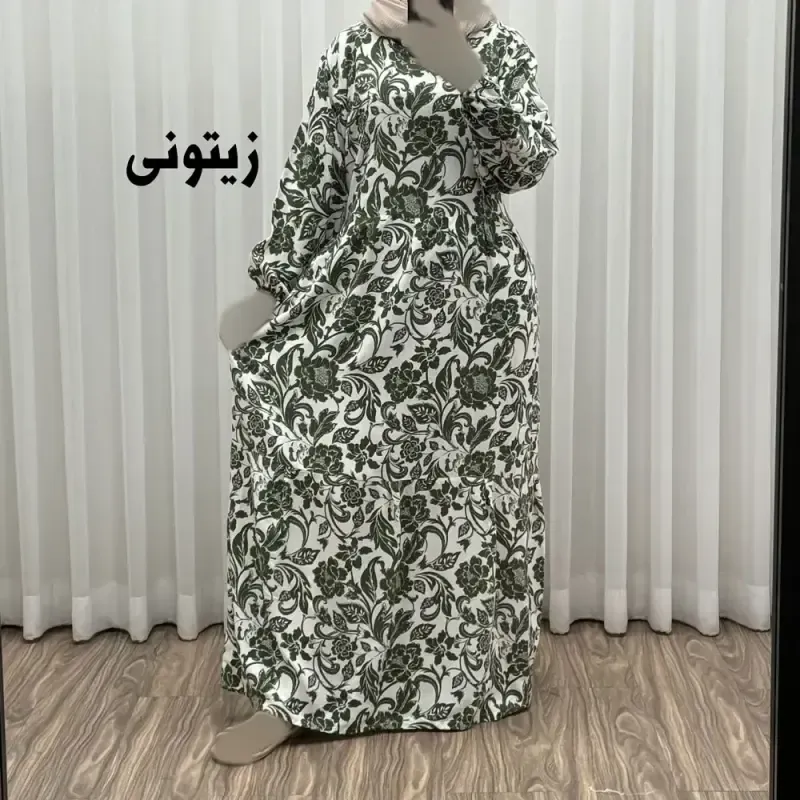 پیراهن فلور بوگاتی مدل ایوبی فری سایز زنانه تا سایز 46 چهارفصل شیک و راحت با کمربند سایه نمیاندازد