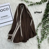 شال نخی برشکا ساده دور گان مشکی قواره 190 در 65 سانتی متر