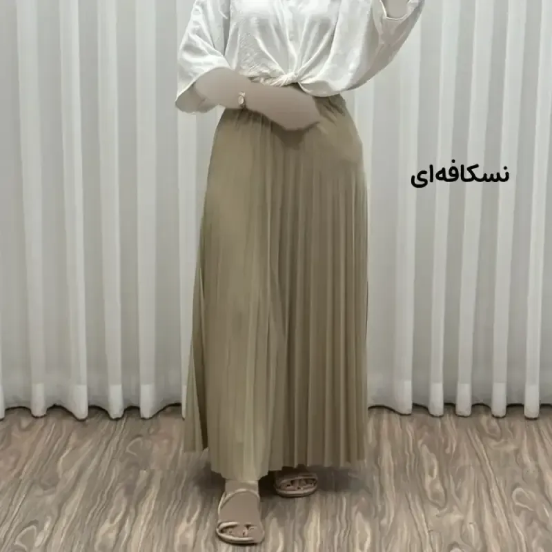 دامن پلیسه زنانه جودون گرم بالا فری سایز (36 تا 46) بدون آستر 6 رنگ