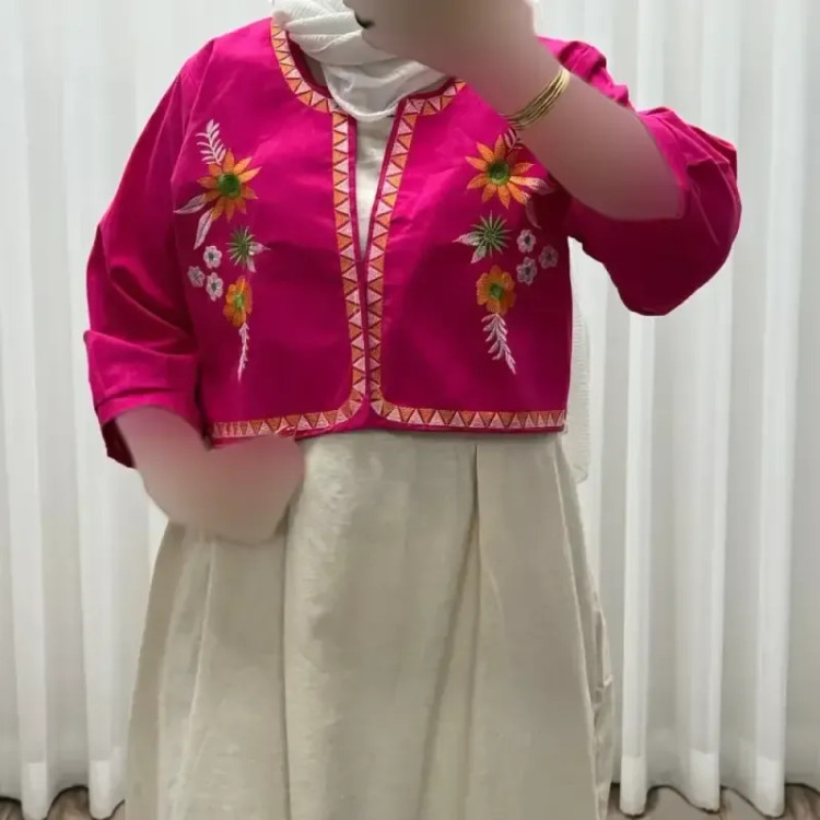 کت سارافون لینن مدل یولیا فری سایز زنانه مناسب تا سایز 48 چهارفصل شیک و راحت