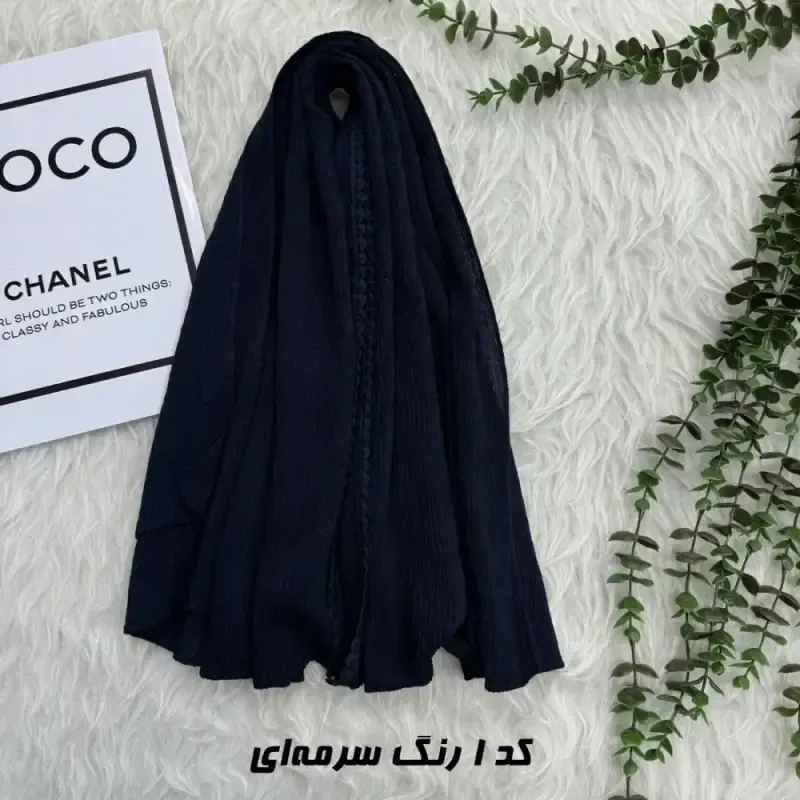 شال نخی ساده برشکا دور عدسی قواره 65 در 190 سانتی متر