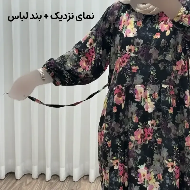 پیراهن ساحلی زنانه مدل گل یخی جنس ابرباد فری سایز مناسب تا 44