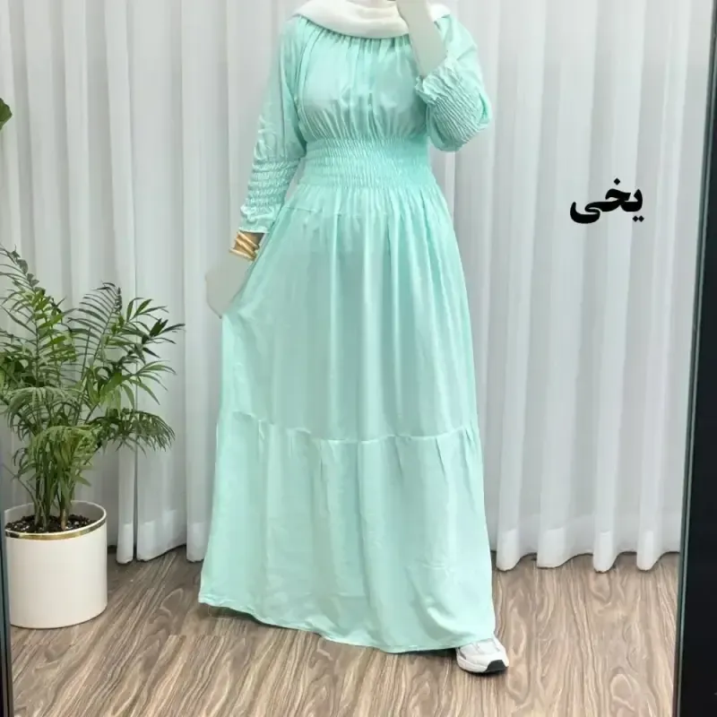 پیراهن ساحلی نخی زنانه مدل خسته فری سایز مناسب تا سایز 46