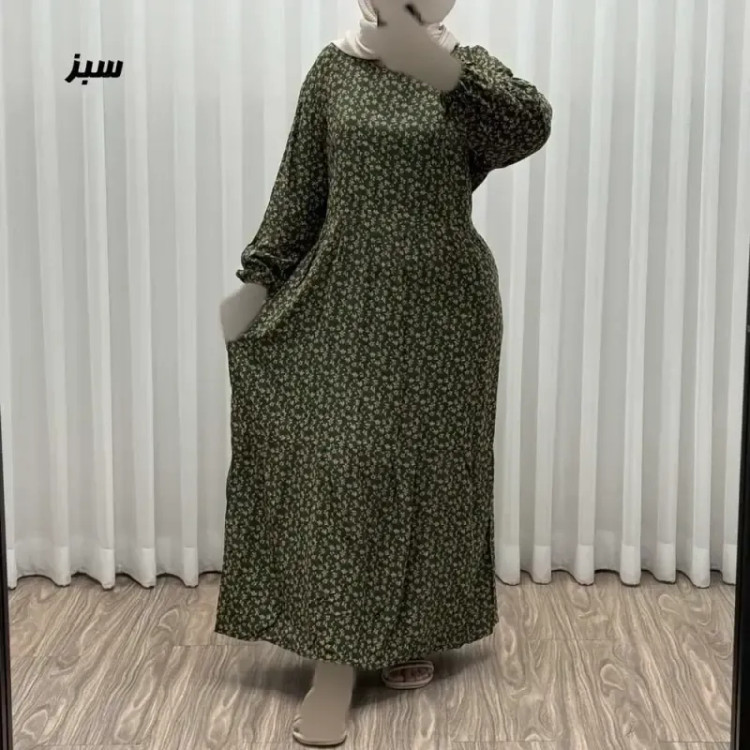 پیراهن ساحلی زنانه مدل ترلان نخی فری سایز کمر بنددار