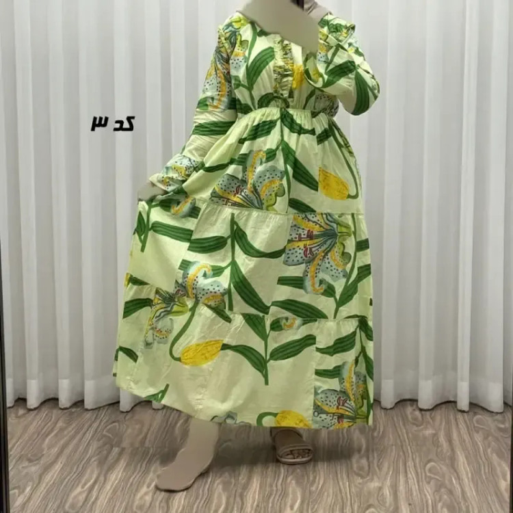 پیراهن عروسکی نخی زنانه و دخترانه فری سایز مناسب تا 44