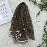 شال توری گیپور طرح پلنگی قواره 70 در 180 سانتیمتر