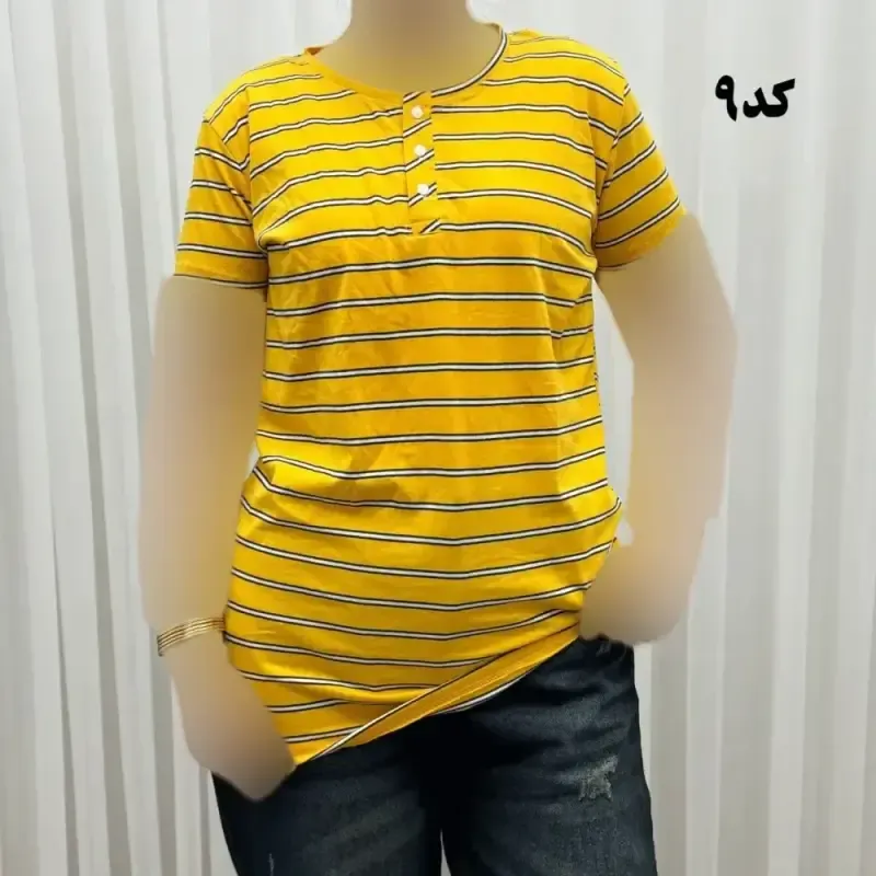 تیشرت زنانه نخ پنبه H&M جلودکمه چهارفصل