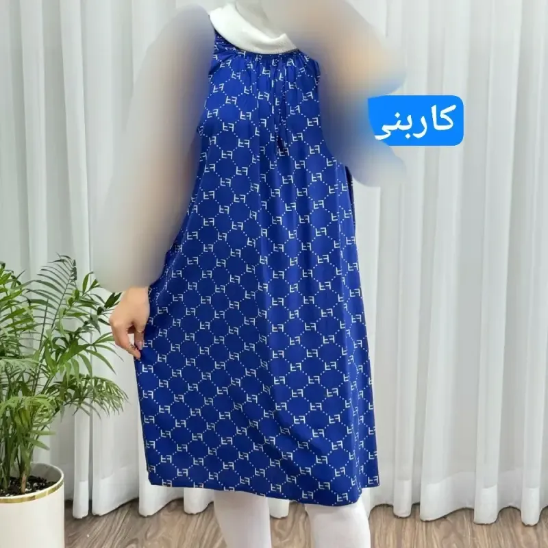 سارافون نخی زنانه فری سایز تا 56 چهارفصل تنخور شیک و راحت مناسب باردار و روزمره