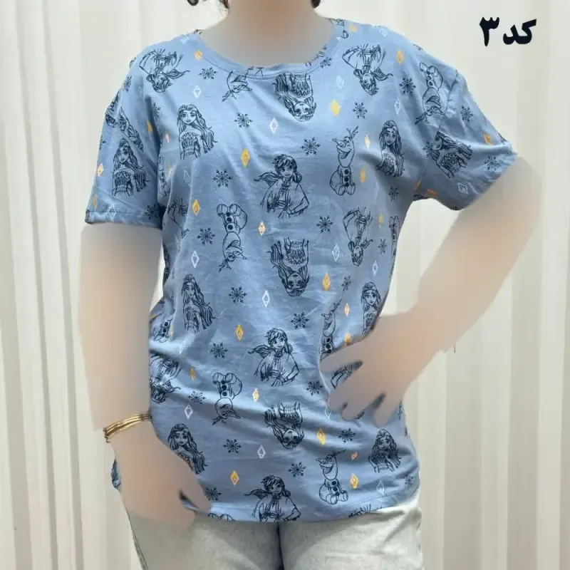 تیشرت طرحدار H&M کد 1169 نخ پنبه چهارفصل زنانه دخترانه تنخور راحت