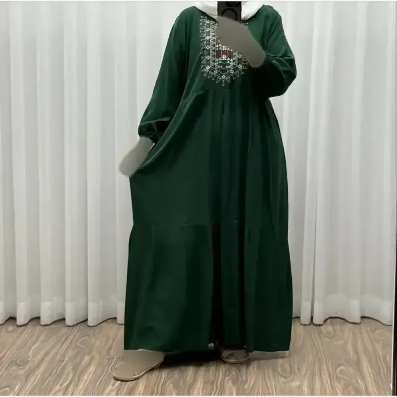 پیراهن ساحلی نخی زنانه مدل آیدا فری سایز مناسب تا 50 با کمربند
