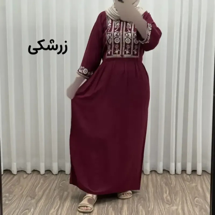 پیراهن ساحلی نخی زنانه مدل الهه فری سایز مناسب تا 44 با کمربند