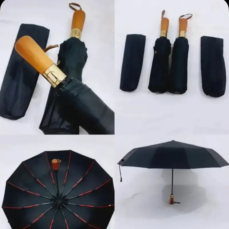 چتر تاشو اتوماتیک دسته چوب ضد باد پارچه نانو آب گریز